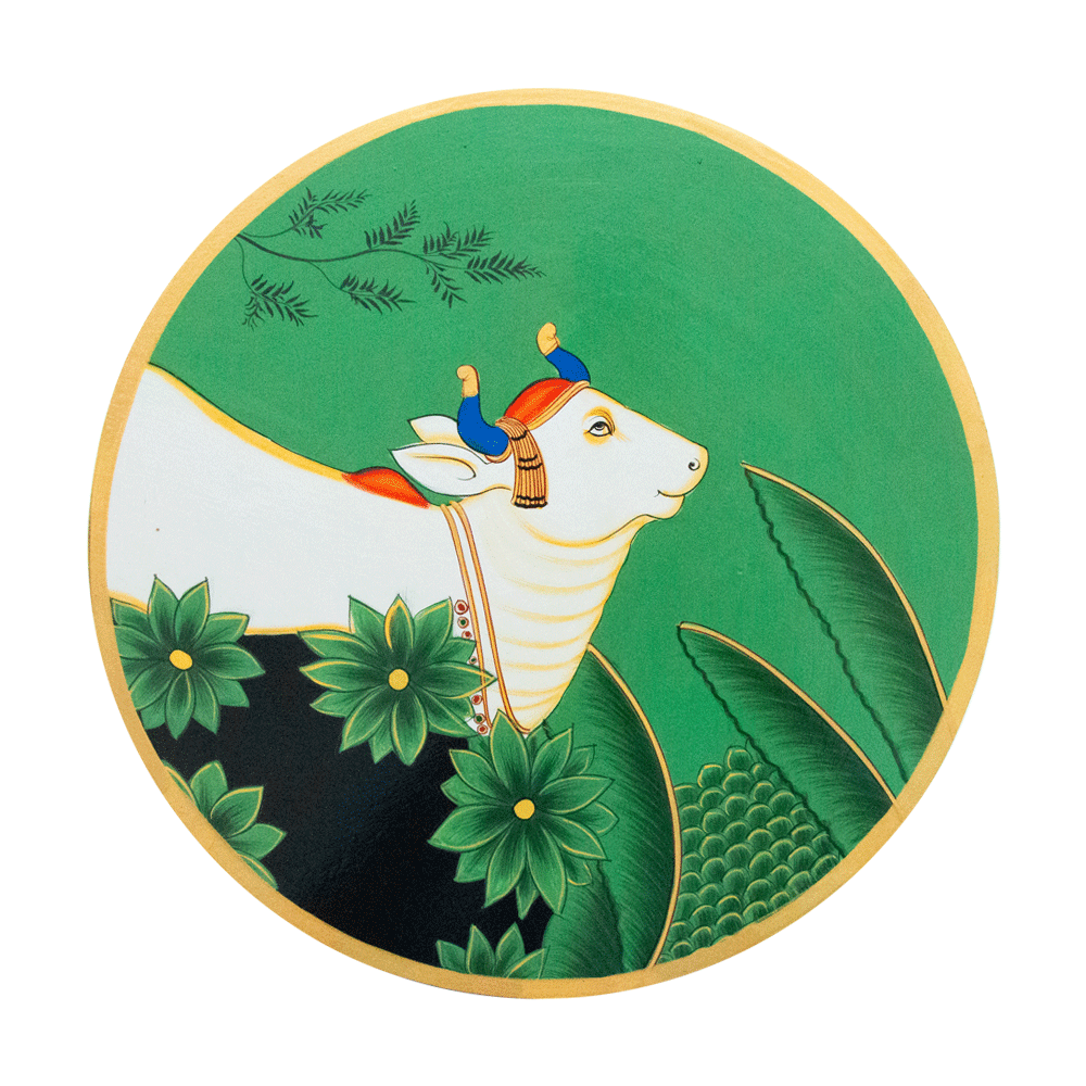 Hand-Painted Wall Painting - Rajasthani Traditional Paichwai Pichwai Painting - Cows - Gifting - Home Decor - Office Decor - Combo Offer