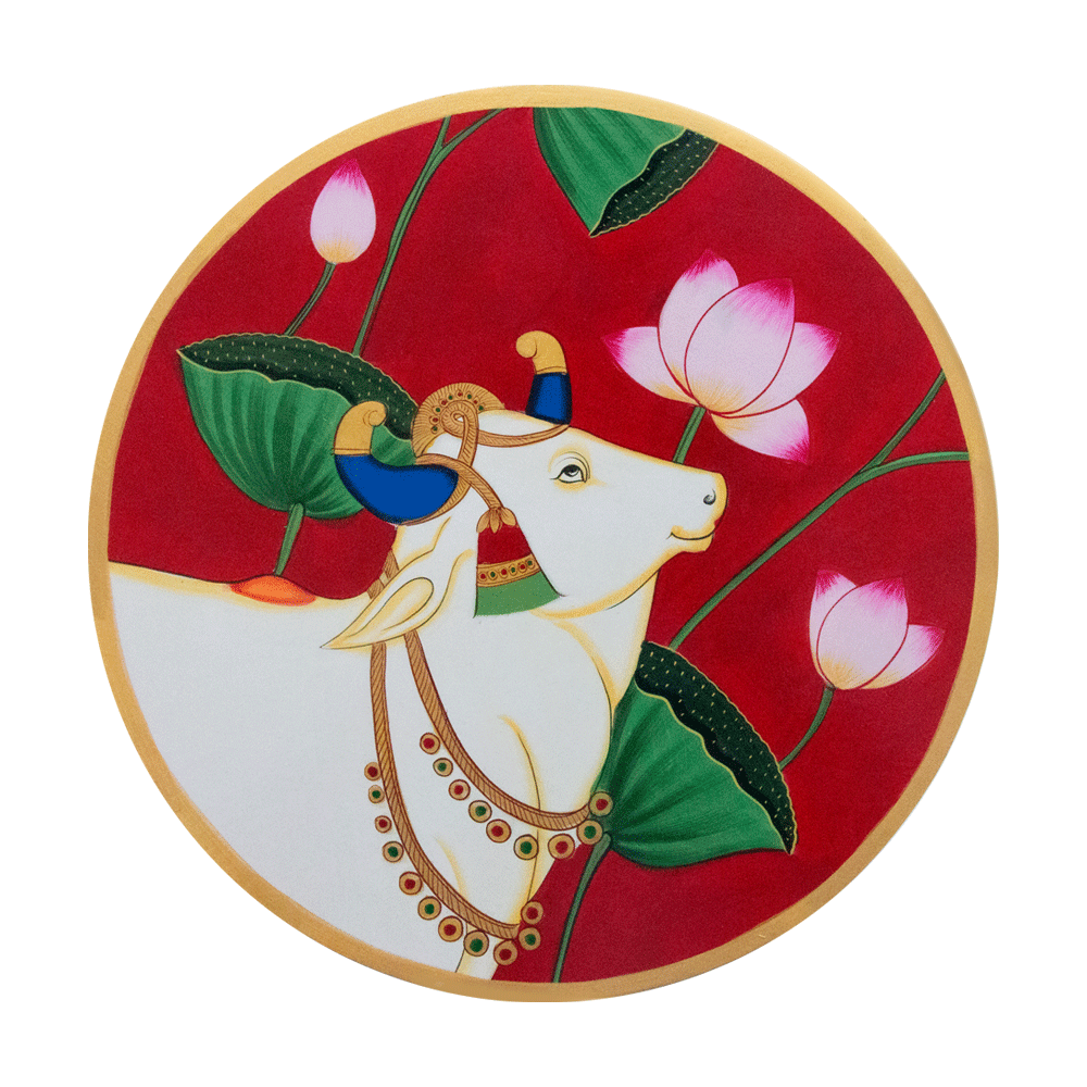 Hand-Painted Wall Painting - Rajasthani Traditional Paichwai Pichwai Painting - Cows - Gifting - Home Decor - Office Decor - Combo Offer