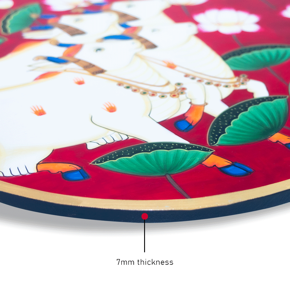 Wall Painting - Traditional Rajasthani Pichwai Painting - Cow Group - Gifitng - Home Decor - Office Decor