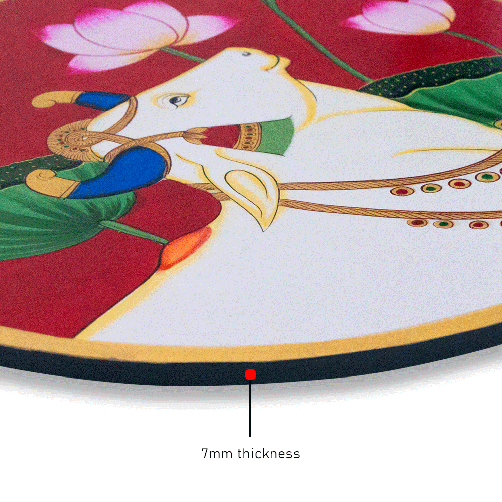 Pichwai Traditional Cow Handmade Painting, 12Inch X 12Inch