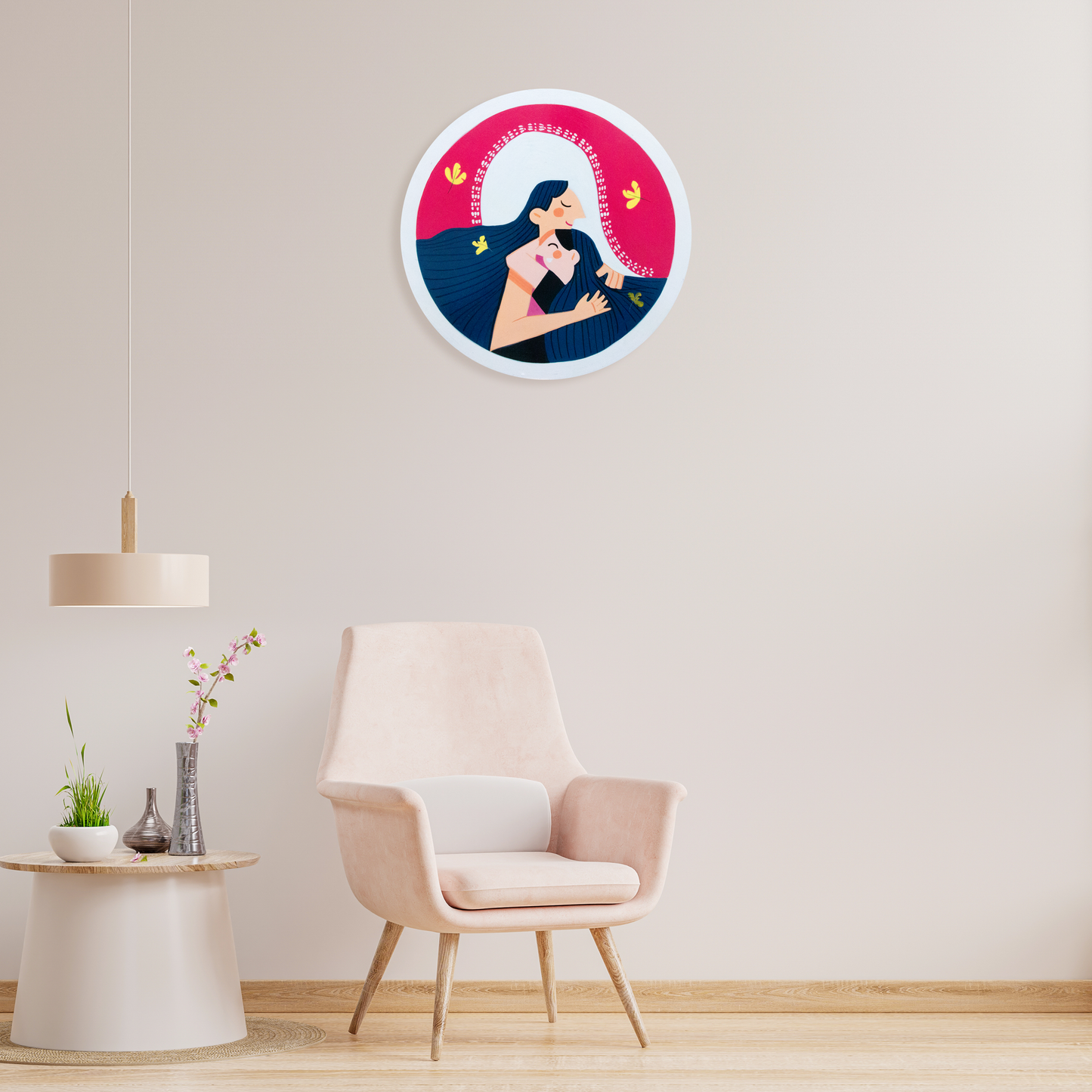Hand Painted Wall Art - Mother & Daughter - Gifting - Home Decor - Office Decor