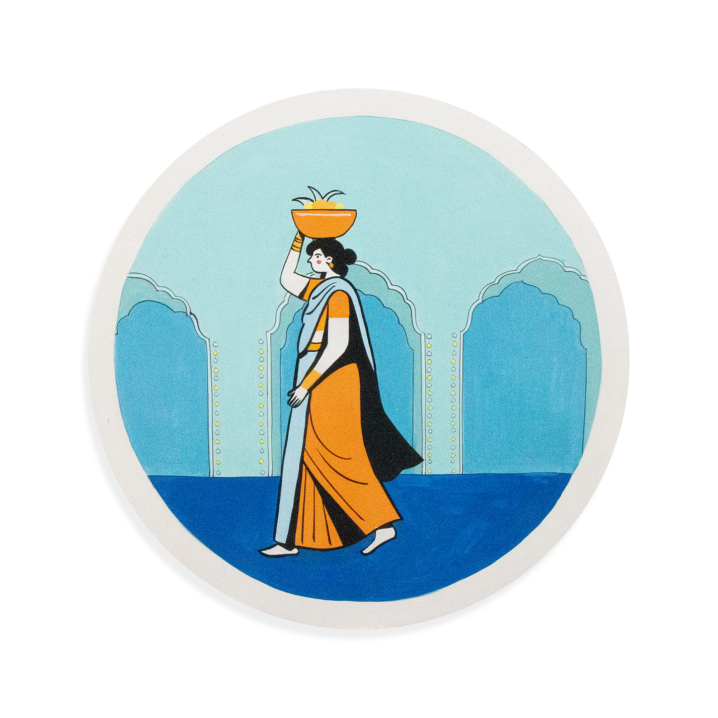 Hand Painted - Village Woman - Home Decor Plate