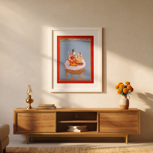 Lord Shiva Family Pichhwai Painting