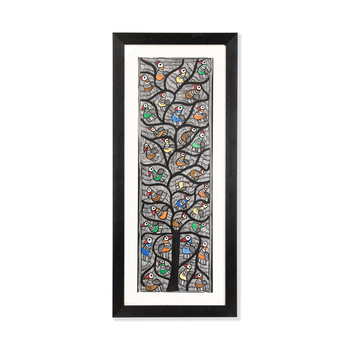 The Avian Symphony: Madhubani Tree of Life