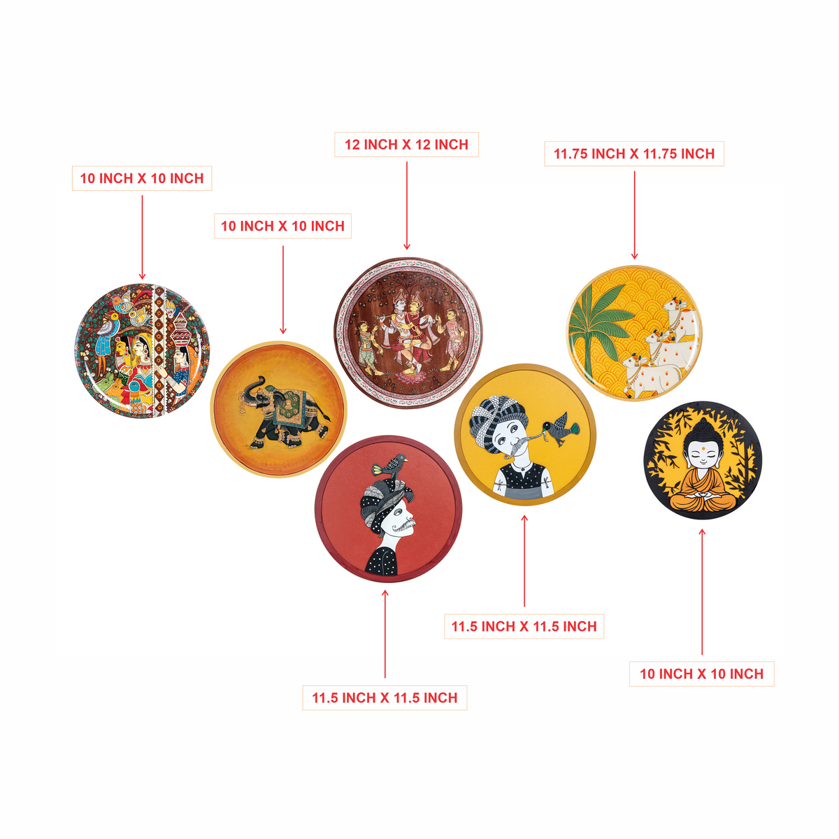 THE SOUL OF INDIAN ART, IN EVERY PLATE. - COMBO OF 7 PLATES