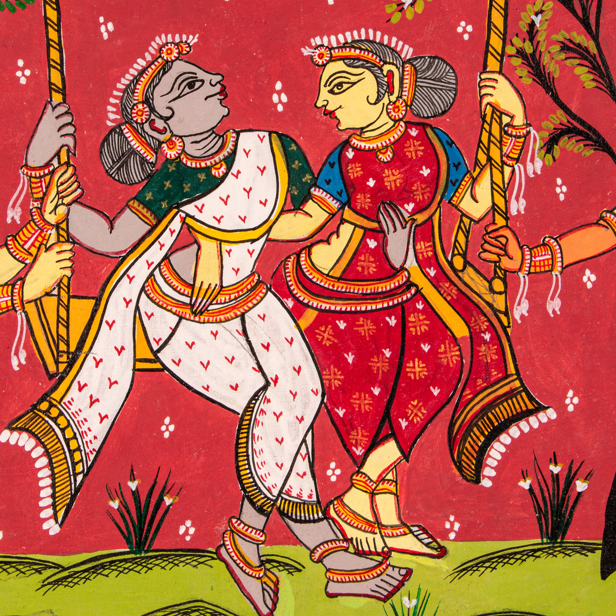 A Moment of Joy, Preserved in Art. Pattachitra Wall Painting