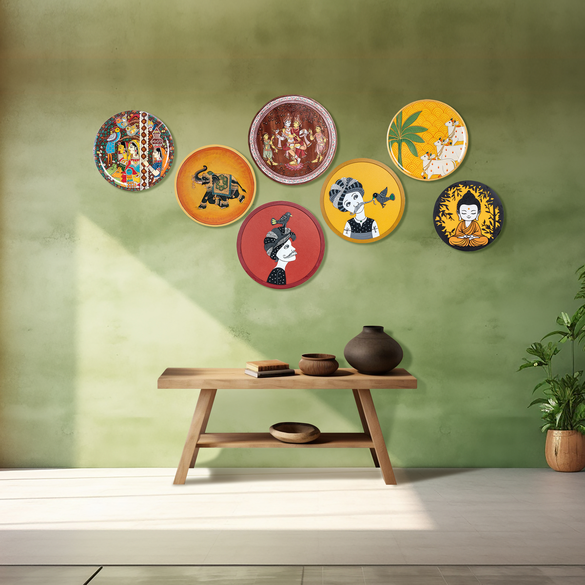 THE SOUL OF INDIAN ART, IN EVERY PLATE. - COMBO OF 7 PLATES