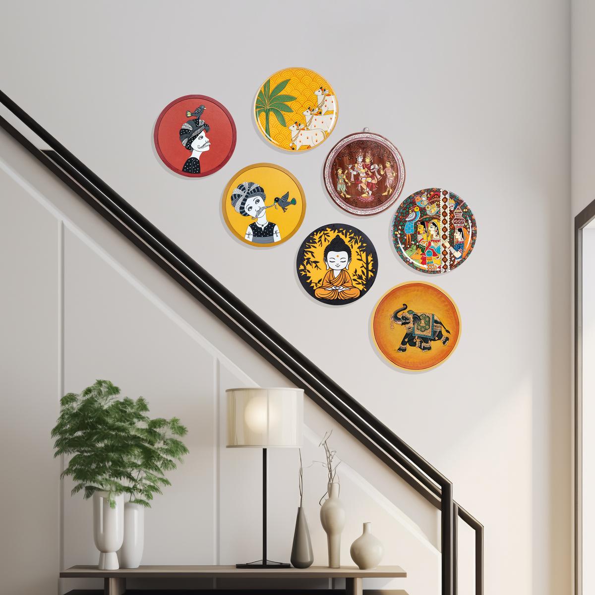 THE SOUL OF INDIAN ART, IN EVERY PLATE. - COMBO OF 7 PLATES