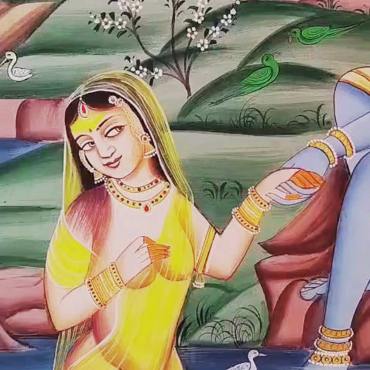 WHERE LOVE TAKES A DIVINE FORM - Radha-Krishna Pichwai Painting