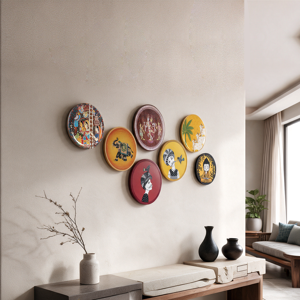 THE SOUL OF INDIAN ART, IN EVERY PLATE. - COMBO OF 7 PLATES