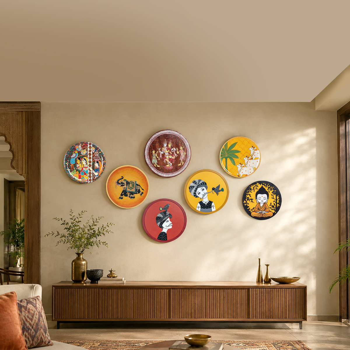 THE SOUL OF INDIAN ART, IN EVERY PLATE. - COMBO OF 7 PLATES